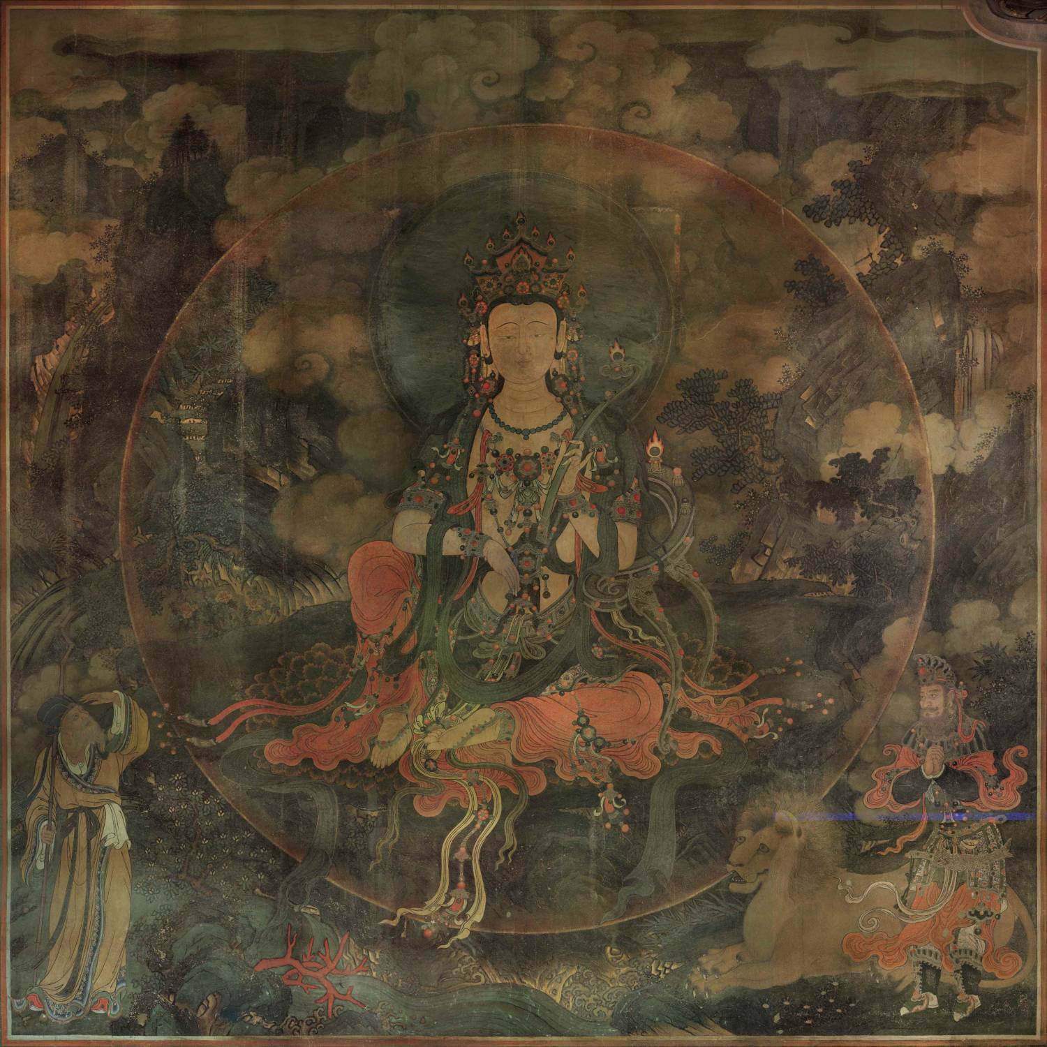 [法海寺壁画 文殊菩萨坐像](明) 450×450 北京法海寺藏