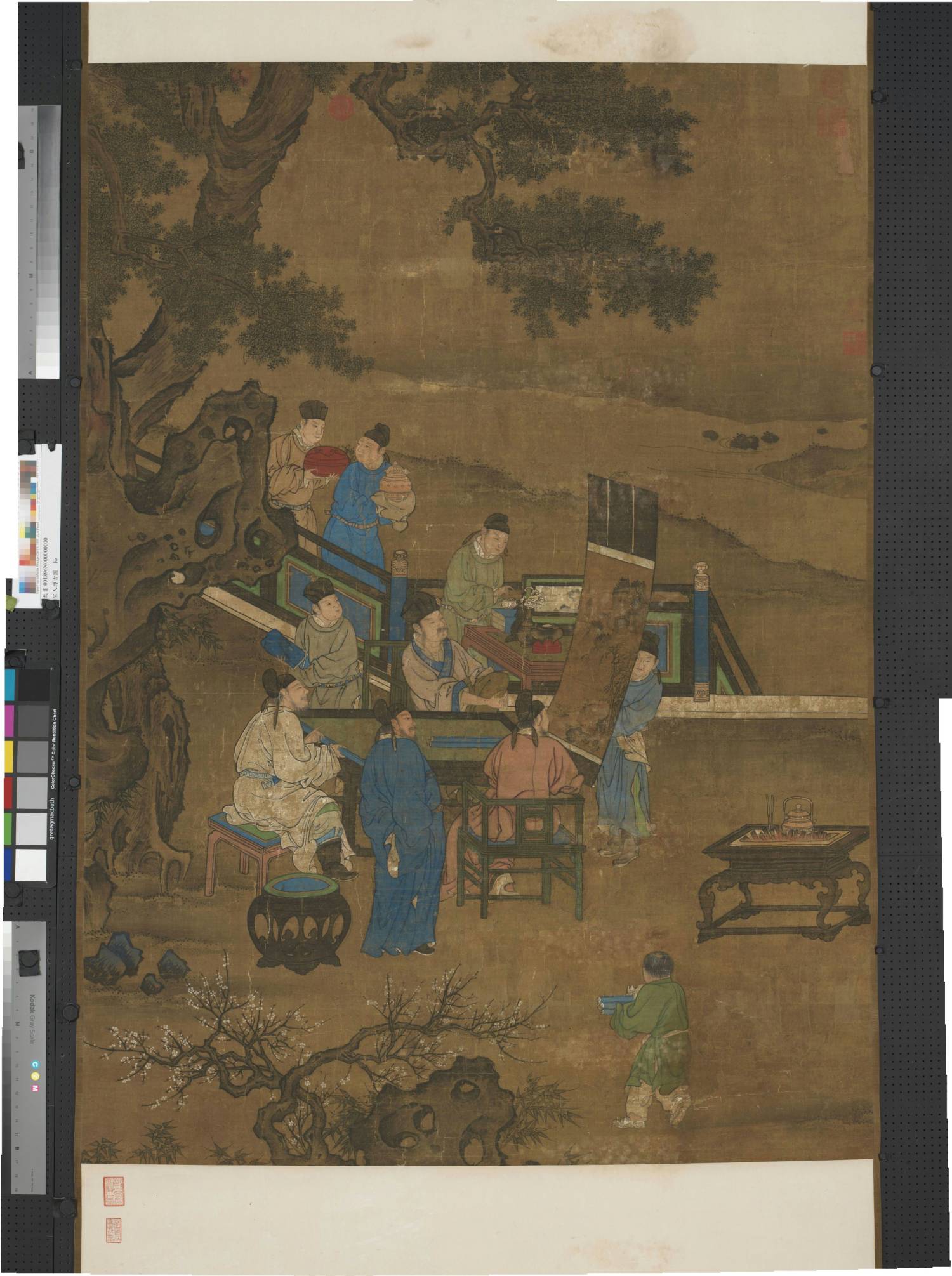 宋佚名博古图141.1x100.3,绢本,设色,立轴,台北故宫博物院