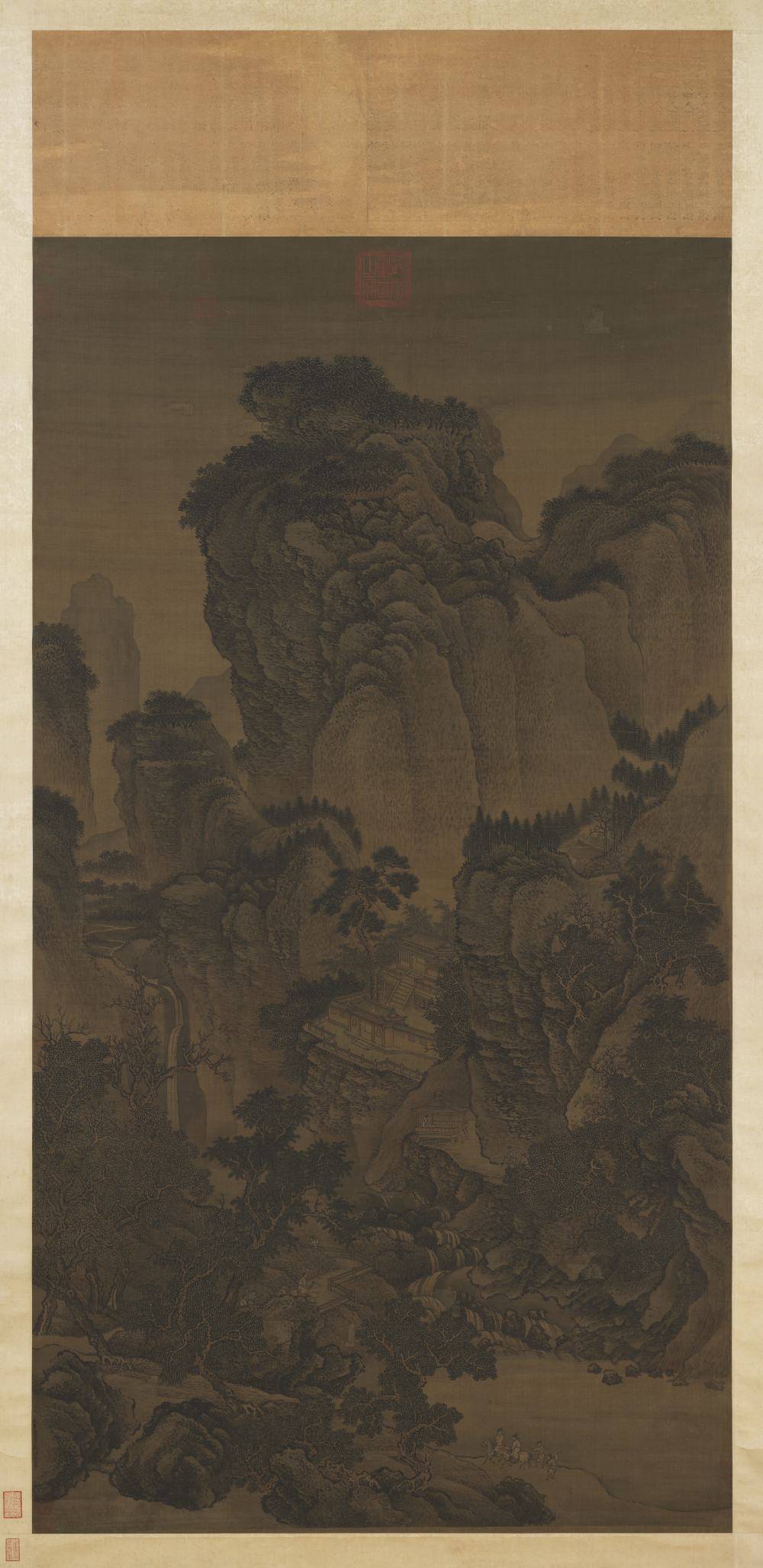 摹范宽庐山图轴.宋.江參绘.绢本设色（183.5x99.3厘米）15245x31334像素.台北故宫博物院藏